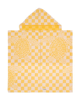 Checker Turtle Hooded Kids Bath Towel