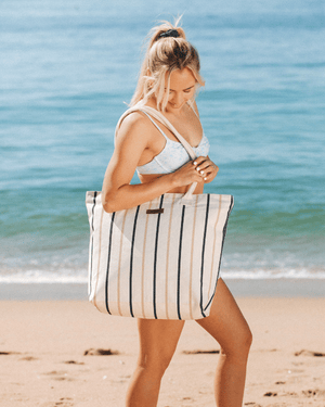 Vert Stripe Beach Tote