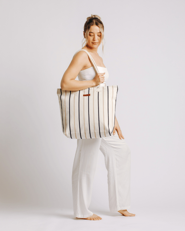 Vert Stripe Beach Tote
