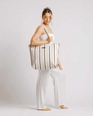 Vert Stripe Beach Tote