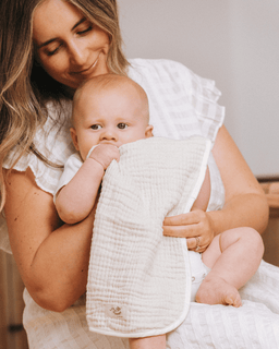 Little Fishies Gauze Burping Cloth Bundle - 3 Pack - Seafoam / Peach Fuzz / Natural