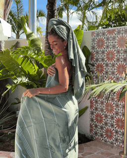 Classic Fringeless XL Bath Bundle 2 Pack - Hedge Green