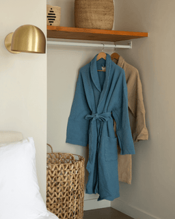 Micro Waffle Robe - Slate Blue
