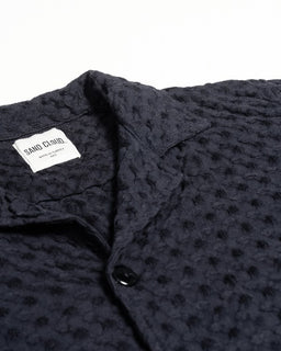 Orb Button Down Waffle Shirt - Black - Mens