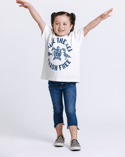 Make The Sea Trash Free Kids Tee - White