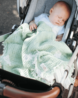 Teddy Gauze Receiving Blanket with Pouch