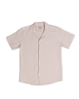 Orb Button Down Waffle Shirt - Sand - Mens