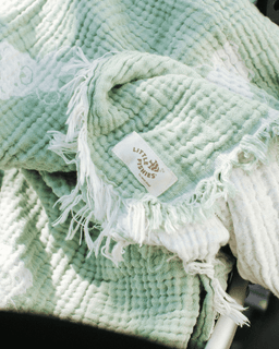 Teddy Gauze Receiving Blanket with Pouch