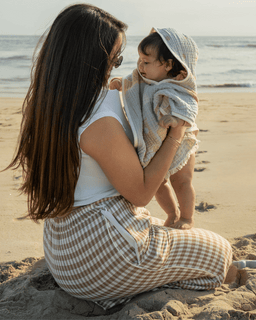 Choo-Choo Train Gauze Hooded Poncho