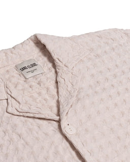 Orb Button Down Waffle Shirt - Sand - Mens