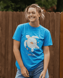 Sunrise Turtle SS Tee - Sapphire Blue