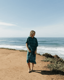 Classic Stripe Hooded Poncho - Rain Forest