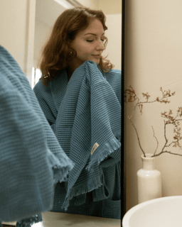 Micro Waffle Hand Bath Bundle - 2 Pack - Slate Blue