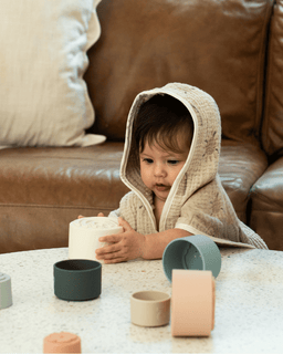 Rainbow Gauze Hooded Poncho