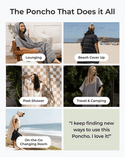 Border Classic Stripe Poncho - Red / Navy