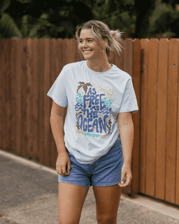 Free As the Ocean SS Tee -  Illusion Blue