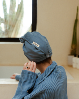 Terra Hair Towel - Slate Blue