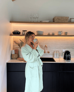 Micro Waffle Robe Sage