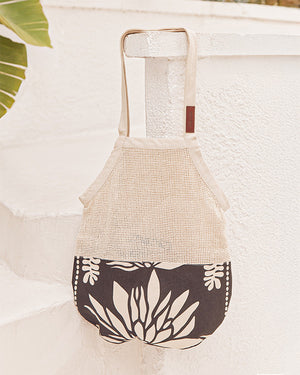 Lotus Net Market Bag Natural (With Pocket & Snap Closure)