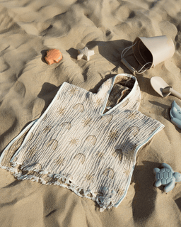 Rainbow Gauze Hooded Poncho