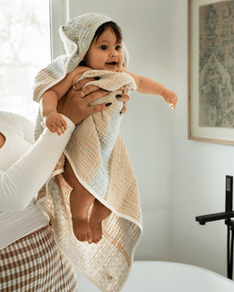 Choo-Choo Train Gauze Hooded Blanket Single