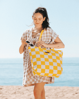 Checker Beach Tote