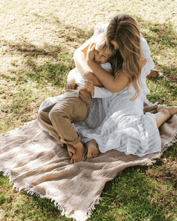 Little Fishies Gauze Receiving Blanket Set - 3 Pack - Seafoam / Peach Fuzz / Natural