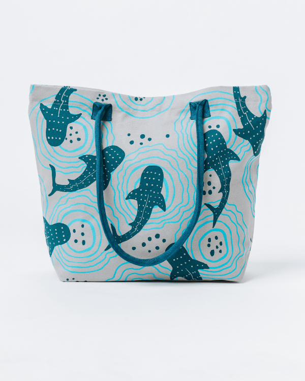 Shark Ripples Beach Tote