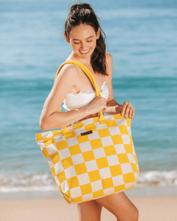 Checker Beach Tote