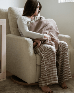 Little Fishies Gauze Receiving Blanket - Warm Taupe