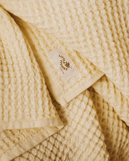 Little Fishies Waffle Blanket - Butter