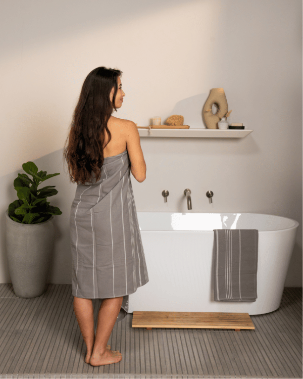 Classic Fringeless XL Bath Bundle - Grey - 2 Pack