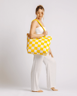 Checker Beach Tote