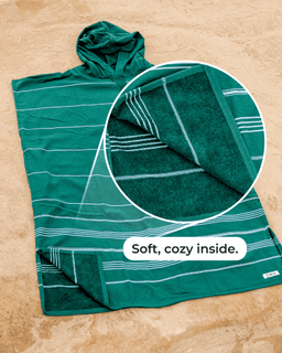 Terra Hooded Poncho - Teal Blue