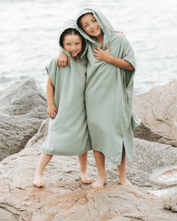 Terra Hooded Poncho Youth  - Sage