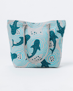 Shark Ripples Beach Tote