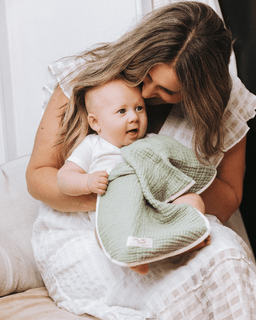 Little Fishies Gauze Burping Cloth Bundle - 3 Pack - Sage / Grey / Navy