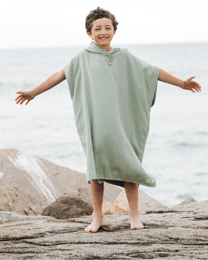 Terra Hooded Poncho Youth  - Sage