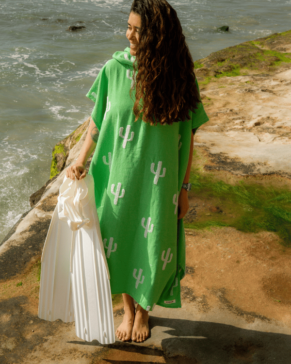 Cactus Hooded Poncho
