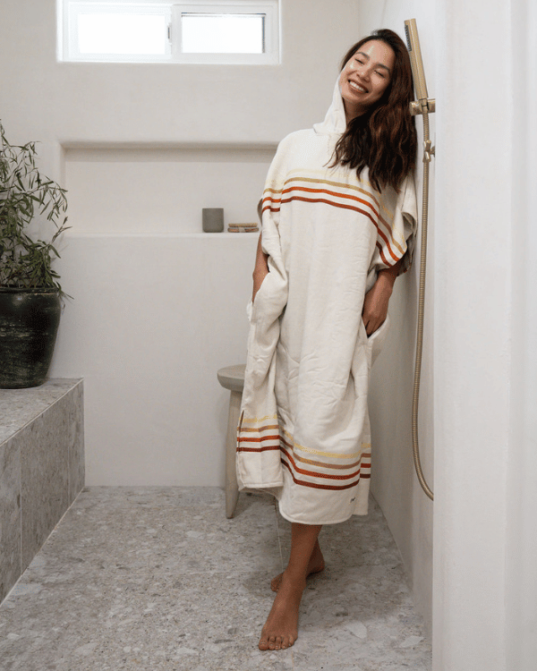 Border Classic Stripe Poncho Natural