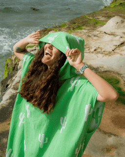 Cactus Hooded Poncho