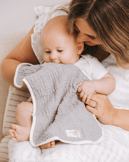 Little Fishies Gauze Burping Cloth Bundle - 3 Pack - Sage / Grey / Navy