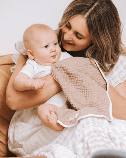 Little Fishies Gauze Burping Cloth Bundle - 3 Pack - Natural / Beige / Warm Taupe