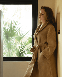 Micro Waffle Robe - Sand