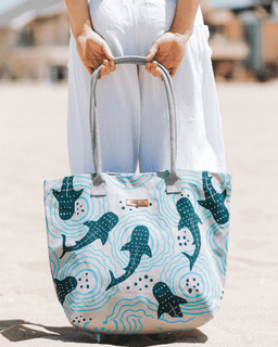 Shark Ripples Beach Tote