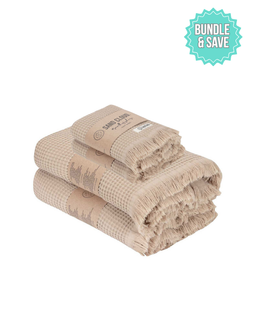 Micro Waffle XL Bath Bundle - Sand