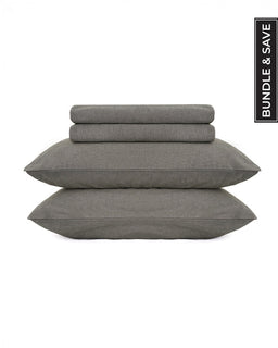Classic Micro Twill Solid Melange Sheet Set Moss