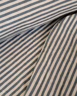 Close-up of gray and beige striped fabric