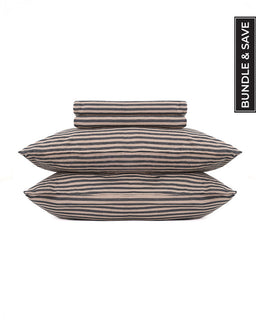 Classic Micro Twill Stripe Melange Sheet Set Steel Grey