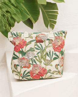 Floral Beach Tote (With Zipper Closure)